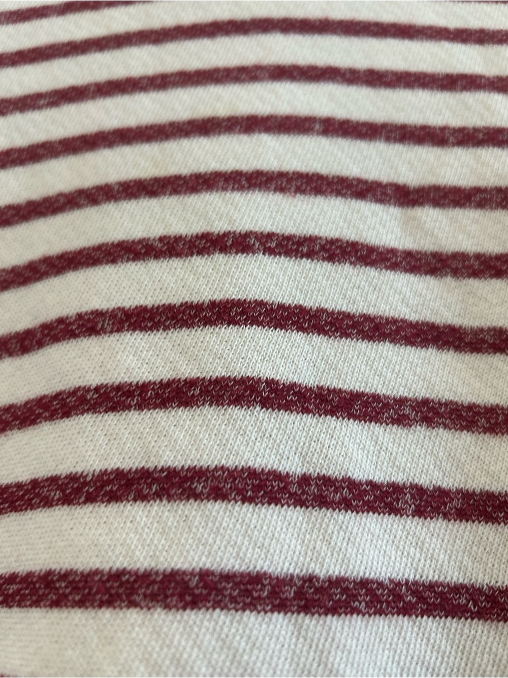 Sun Days BurgundyIvory Striped Hooded Poncho Top Distressed Trim Boho Oversized - Picture 7 of 12